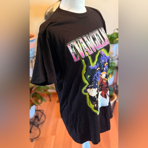 Neon Genesis Evangelion Shirt Medium Black Crew Neck Shinji Rei Asuka Anime 2022 - Picture 6 of 12